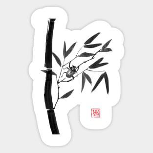 bamboo and beetle Sticker